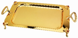 سینی مستطیل ۵۰×۲۷ پایهدار طلایی ROYAL GOLD