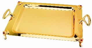 سینی مستطیل ۵۰×۳۱ پایهدار طلایی ROYAL GOLD