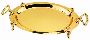 سینی بیضی پایهدار طلایی ROYAL GOLD