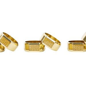 حلقه دستمال نگين دار طلايي L- GLITTER GOLD حلقه دستمال نگين دار طلايي