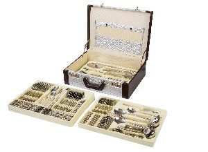 قاشق چنگال 128 پارچ مات طلايي 18/10 D 279G